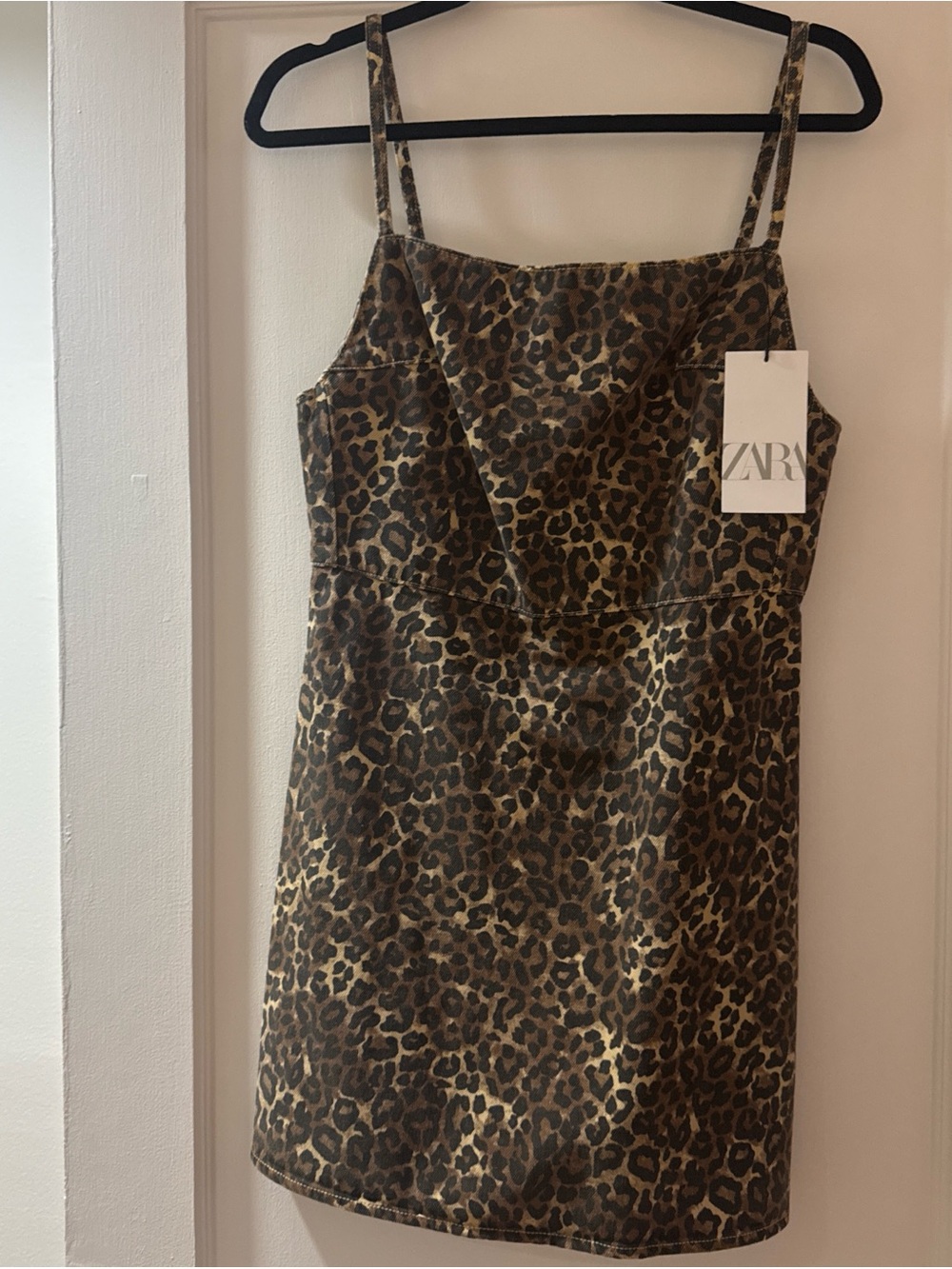 Zara Leopard Print Mini Dress - Brown/Black